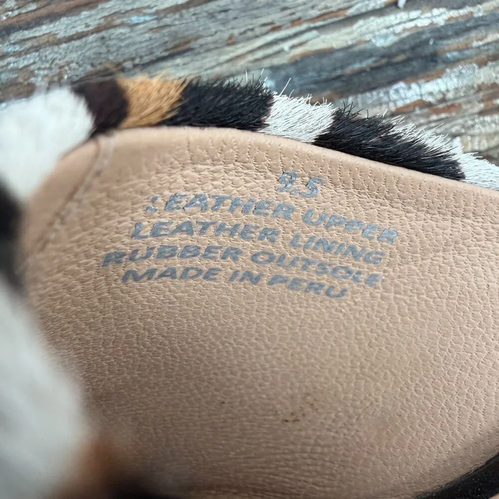 ABLE Local+Global Leopard Hair On Leather Mules Women’s 9.5 Block Heel Slip On - Picture 9 of 9